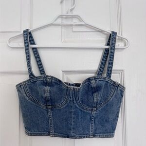 Aritzia Denim Bralette sweetheart corset